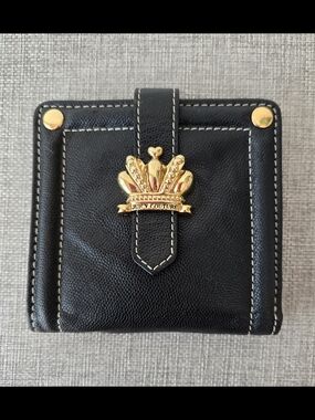 Rare Vintage Juicy Couture [Crown Royal] - Black Leather Bi-fold Wallet YSRU0472